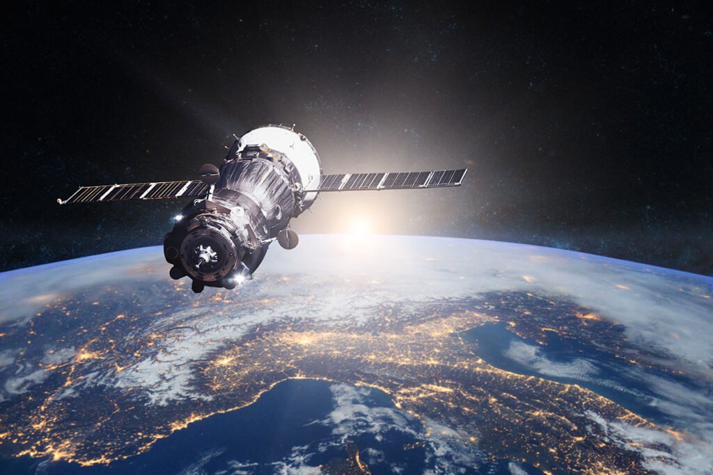 space technology in space orbiting around the earth